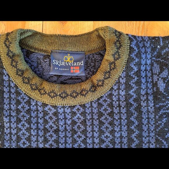 Skjaeveland Norway Sweater Women's Pure Wool No Size Tag Longer Length - Picture 9 of 9